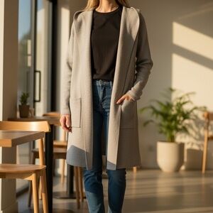 Gray Hooded Women's Sweater